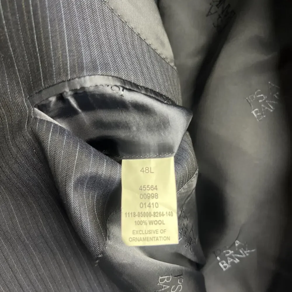 Jos A Bank 48L Blue 100% Wool Signature Gold Blazer Suit‎ Jacket Sport Coat